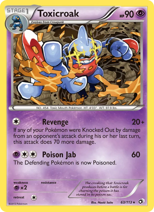 Toxicroak — Legendary Treasures #63 (Pokémon TCG card)