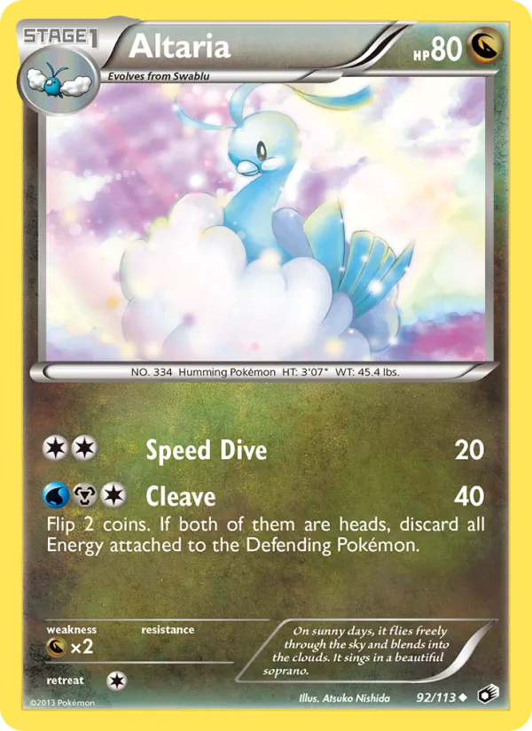 Altaria — Legendary Treasures #92 (Pokémon TCG card)