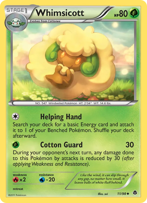 Whimsicott — Emerging Powers #11 (Pokémon TCG card)