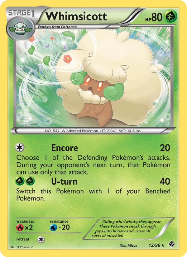 Whimsicott — Emerging Powers #12 (Pokémon TCG card)