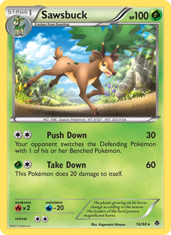 Sawsbuck — Emerging Powers #16 (Pokémon TCG card)