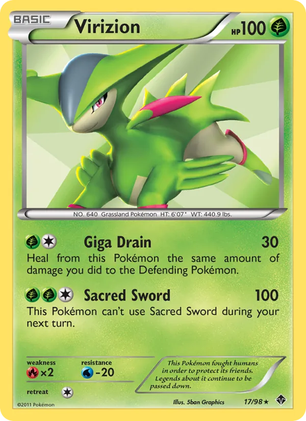 Virizion — Emerging Powers #17 (Pokémon TCG card)