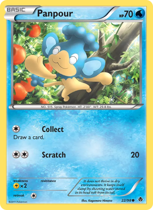 Panpour — Emerging Powers #22 (Pokémon TCG card)