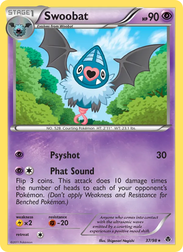 Swoobat — Emerging Powers #37 (Pokémon TCG card)