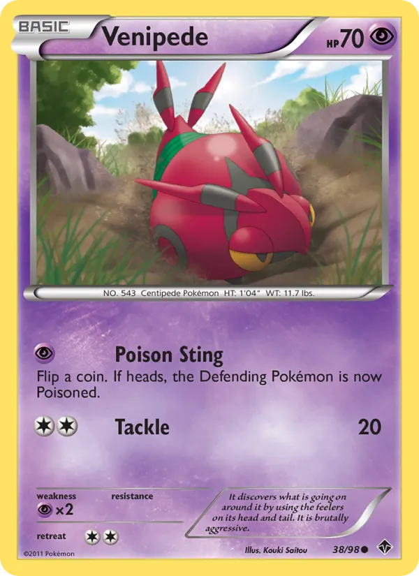 Venipede — Emerging Powers #38 (Pokémon TCG card)