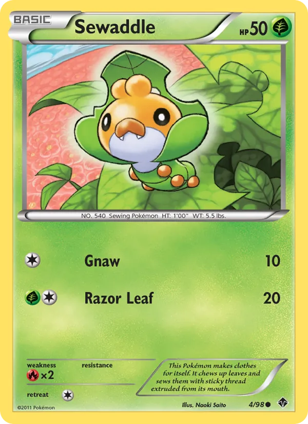 Sewaddle — Emerging Powers #4 (Pokémon TCG card)