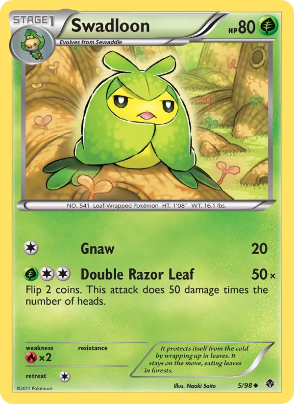 Swadloon — Emerging Powers #5 (Pokémon TCG card)