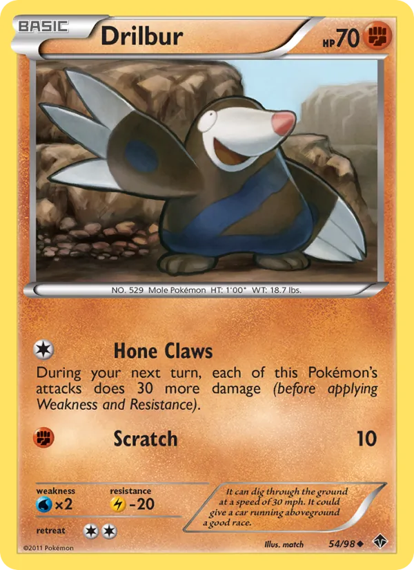 Drilbur — Emerging Powers #54 (Pokémon TCG card)