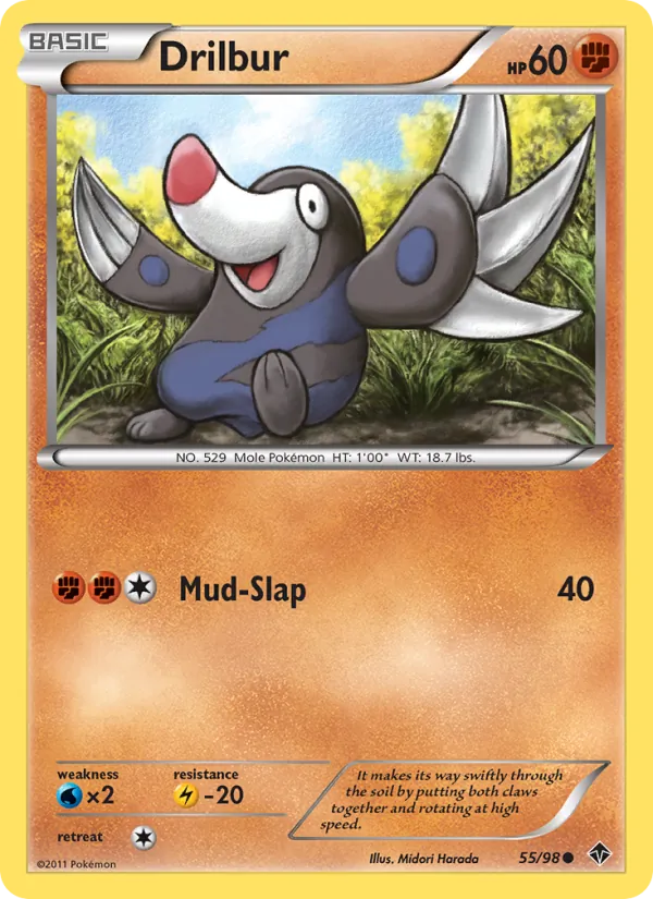 Drilbur — Emerging Powers #55 (Pokémon TCG card)