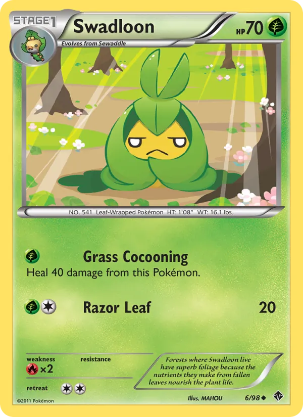 Swadloon — Emerging Powers #6 (Pokémon TCG card)