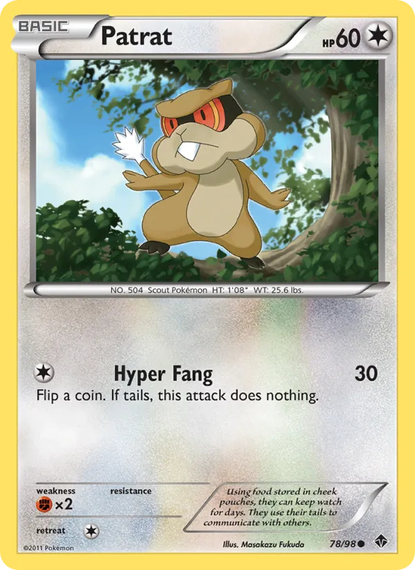 Patrat — Emerging Powers #78 (Pokémon TCG card)