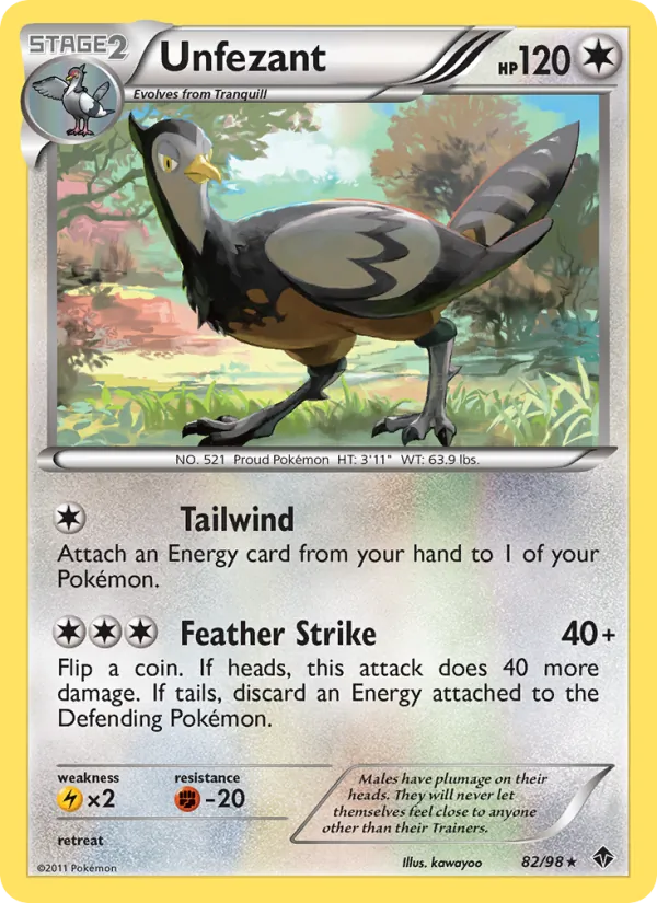 Unfezant — Emerging Powers #82 (Pokémon TCG card)