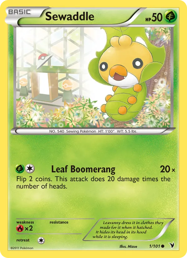 Sewaddle — Noble Victories #1 (Pokémon TCG card)