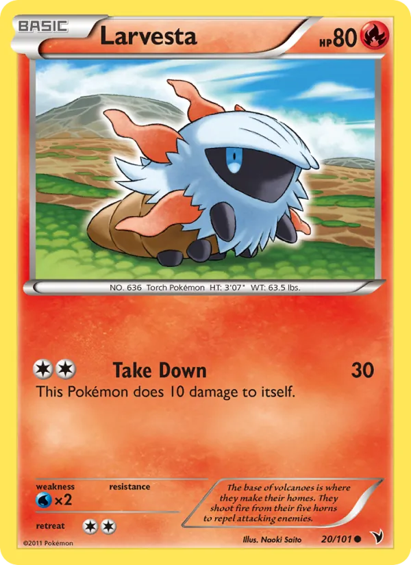 Larvesta — Noble Victories #20 (Pokémon TCG card)