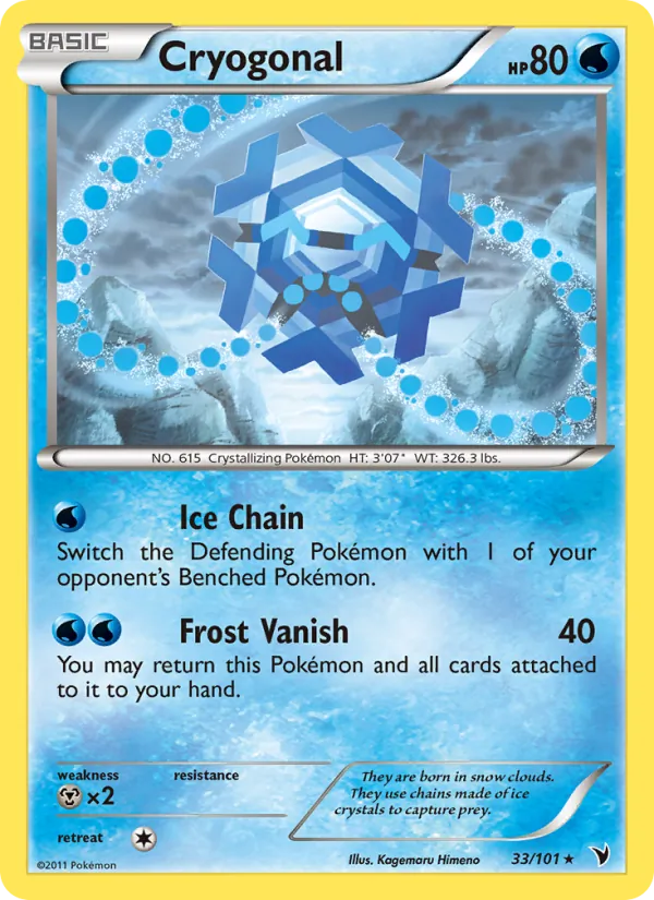 Cryogonal — Noble Victories #33 (Pokémon TCG card)