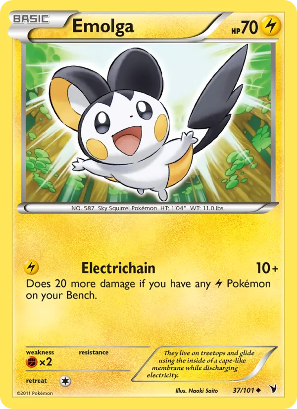 Emolga — Noble Victories #37 (Pokémon TCG card)