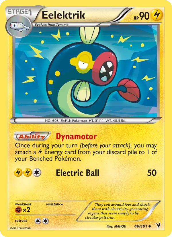 Eelektrik — Noble Victories #40 (Pokémon TCG card)
