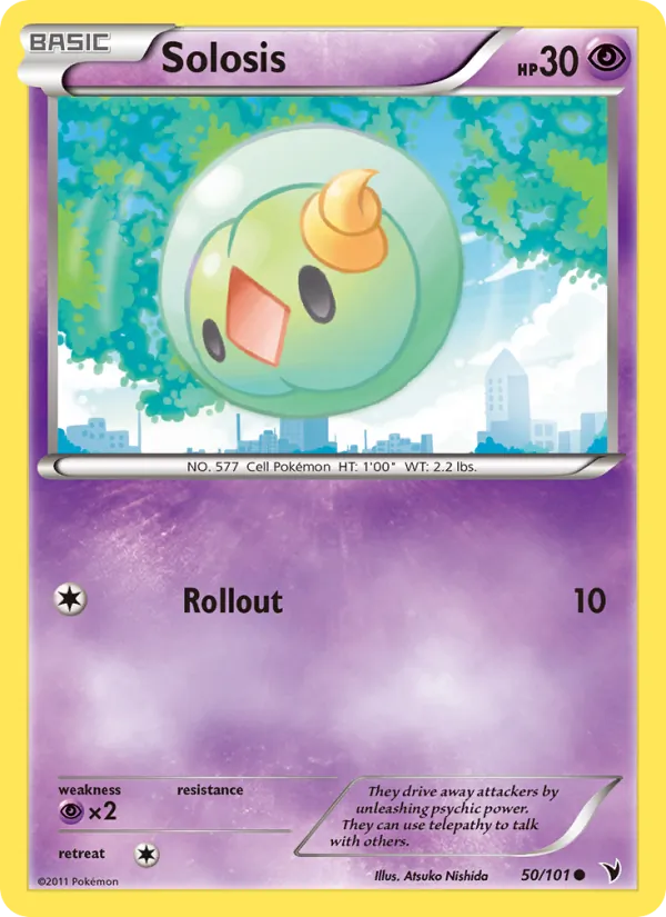 Solosis — Noble Victories #50 (Pokémon TCG card)