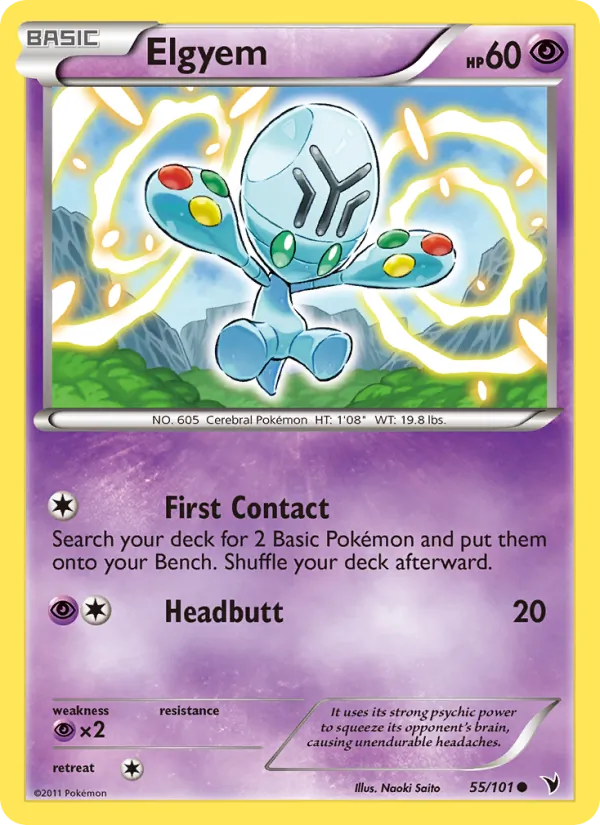 Elgyem — Noble Victories #55 (Pokémon TCG card)