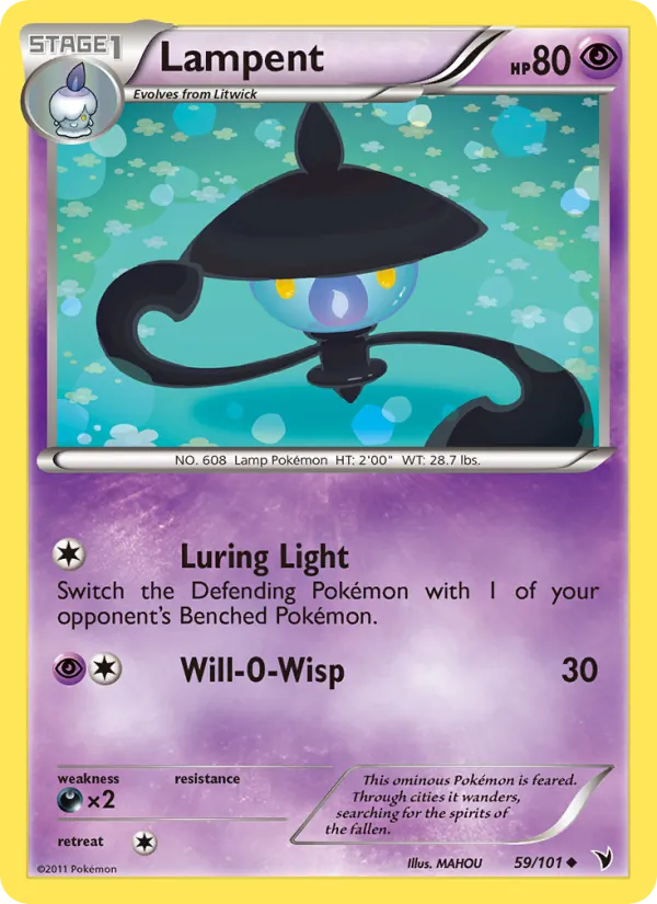 Lampent — Noble Victories #59 (Pokémon TCG card)