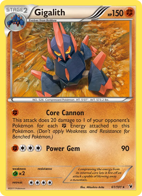 Gigalith — Noble Victories #61 (Pokémon TCG card)