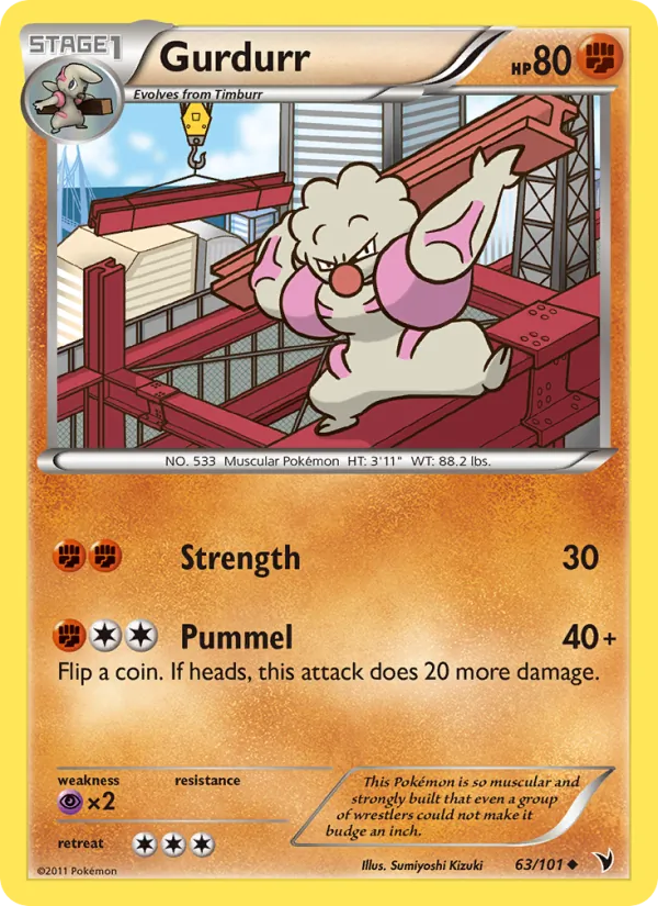 Gurdurr — Noble Victories #63 (Pokémon TCG card)