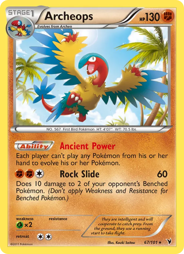 Archeops — Noble Victories #67 (Pokémon TCG card)