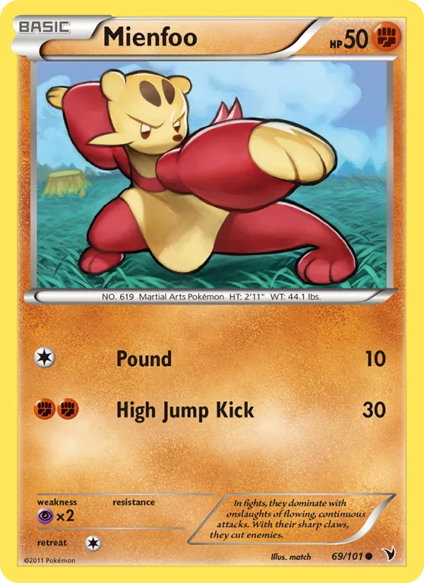 Mienfoo — Noble Victories #69 (Pokémon TCG card)