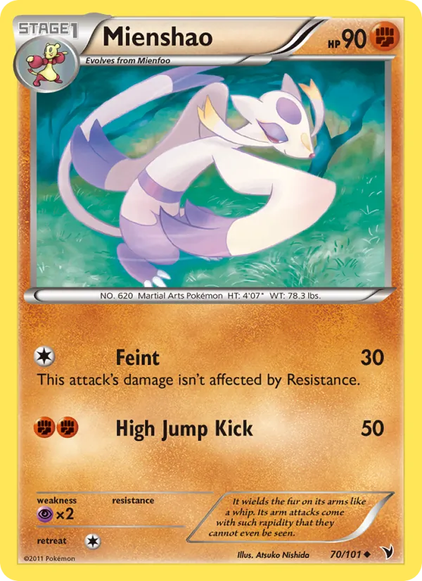 Mienshao — Noble Victories #70 (Pokémon TCG card)