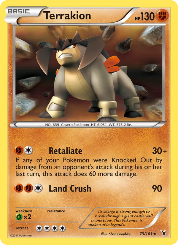 Terrakion — Noble Victories #73 (Pokémon TCG card)