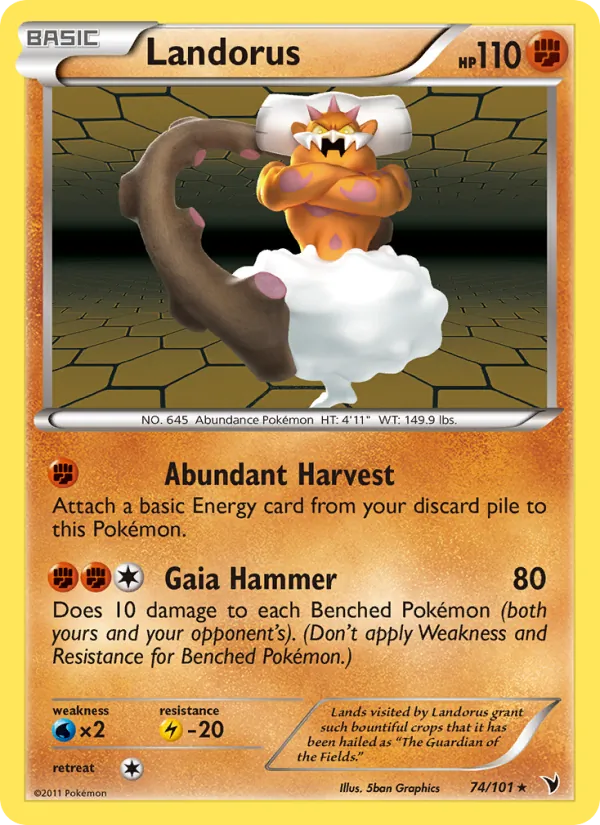 Landorus — Noble Victories #74 (Pokémon TCG card)