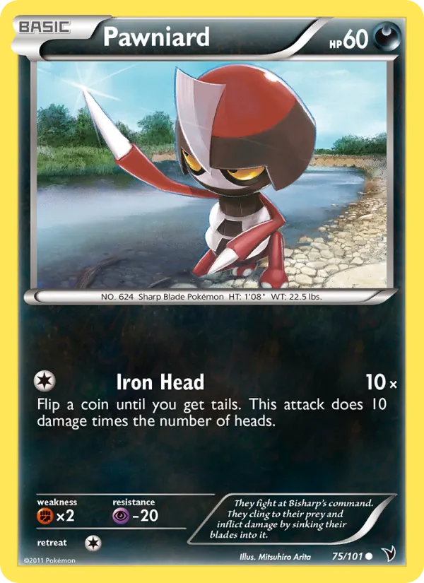 Pawniard — Noble Victories #75 (Pokémon TCG card)
