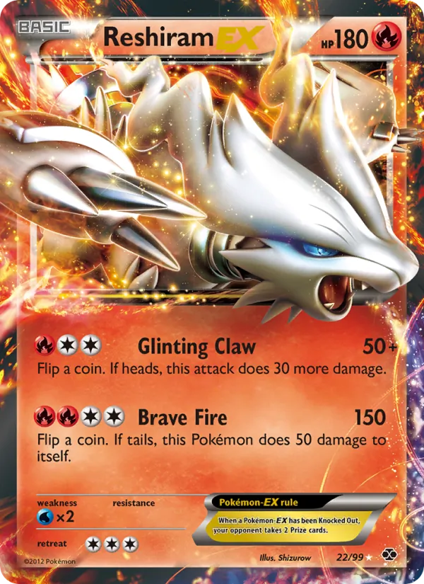 Reshiram-EX — Next Destinies #22 (Pokémon TCG card)