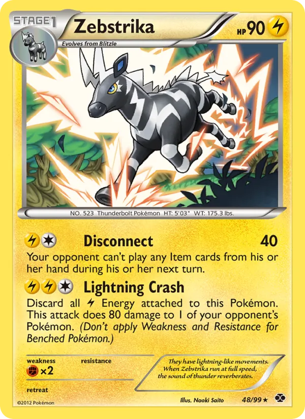 Zebstrika — Next Destinies #48 (Pokémon TCG card)