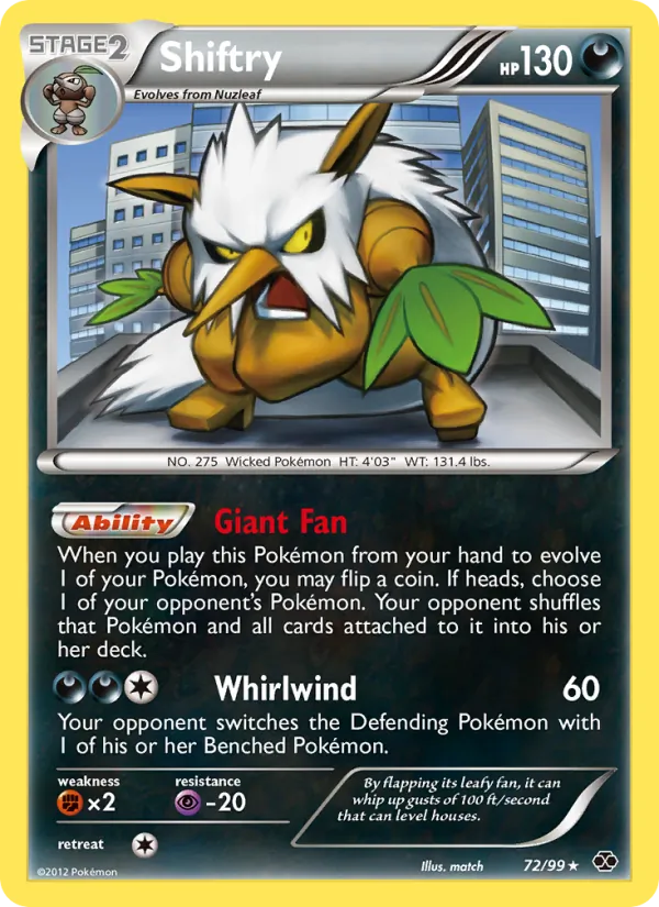 Shiftry — Next Destinies #72 (Pokémon TCG card)