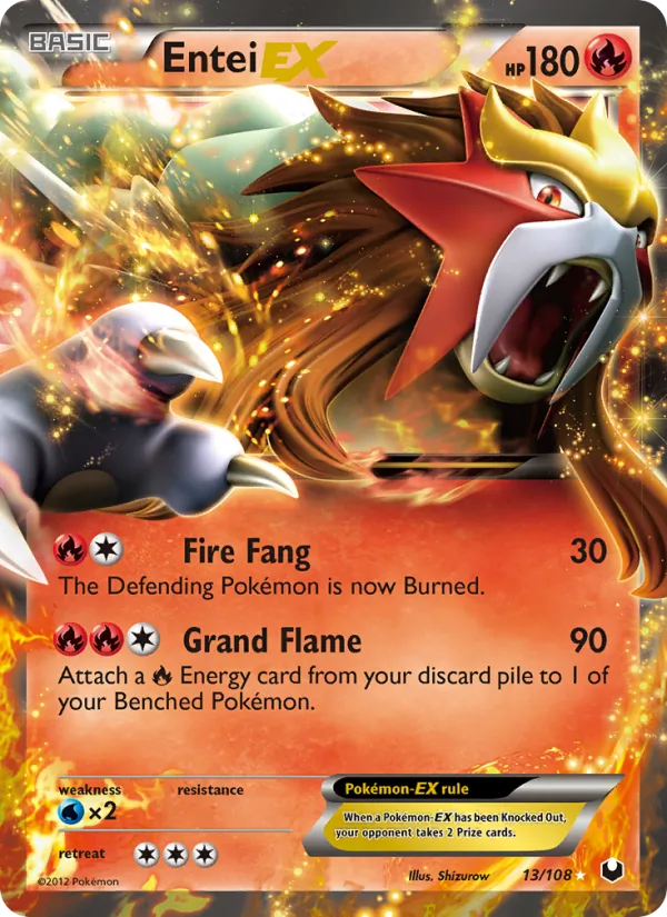 Entei-EX — Dark Explorers #13 (Pokémon TCG card)