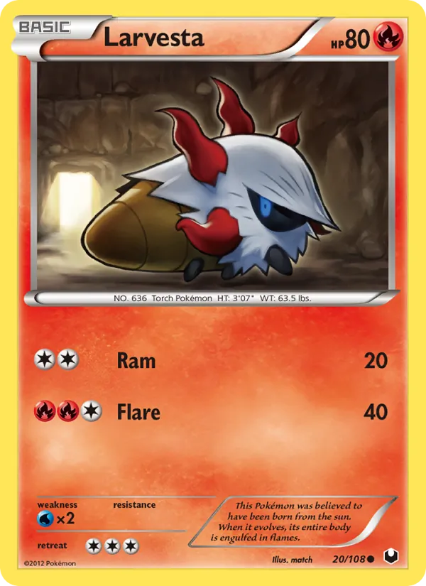 Larvesta — Dark Explorers #20 (Pokémon TCG card)