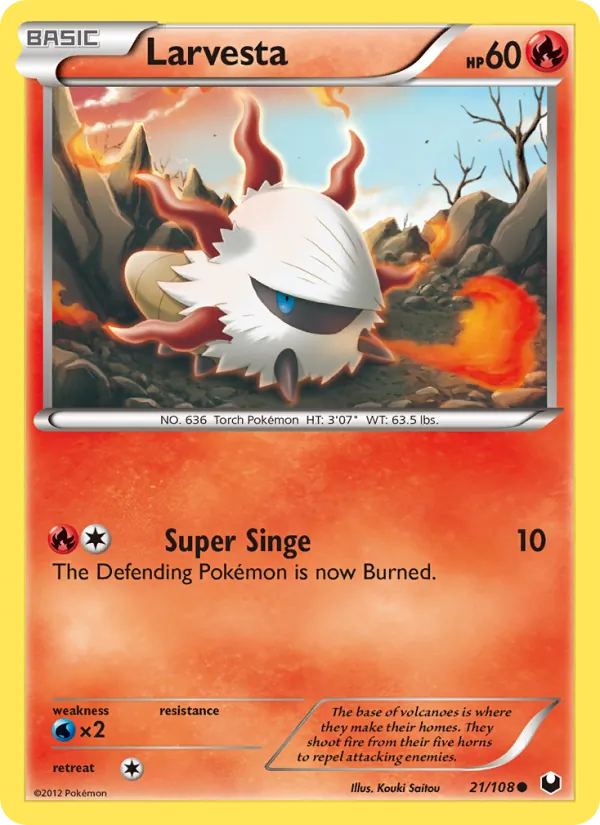 Larvesta — Dark Explorers #21 (Pokémon TCG card)