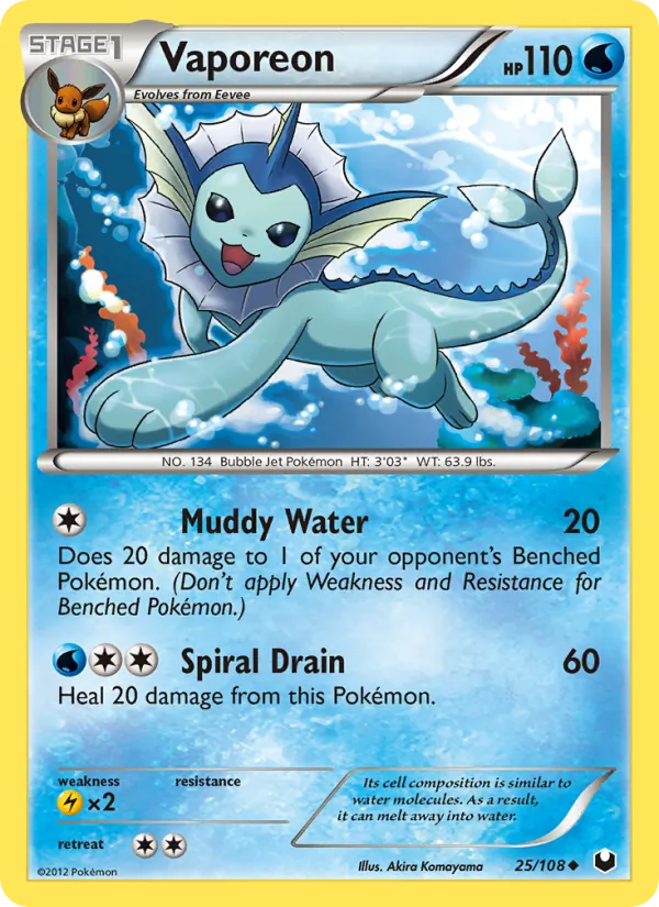 Vaporeon — Dark Explorers #25 (Pokémon TCG card)