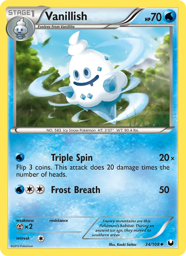 Vanillish — Dark Explorers #34 (Pokémon TCG card)
