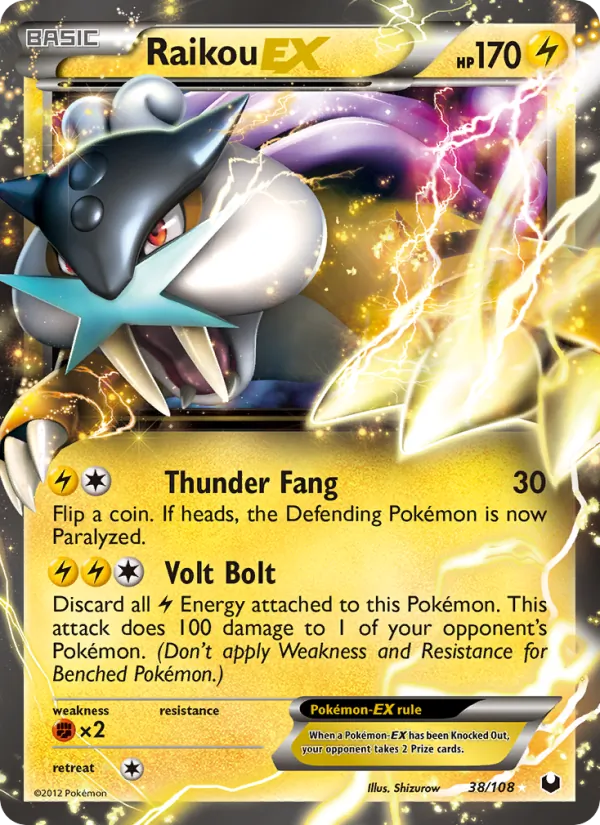 Raikou-EX — Dark Explorers #38 (Pokémon TCG card)