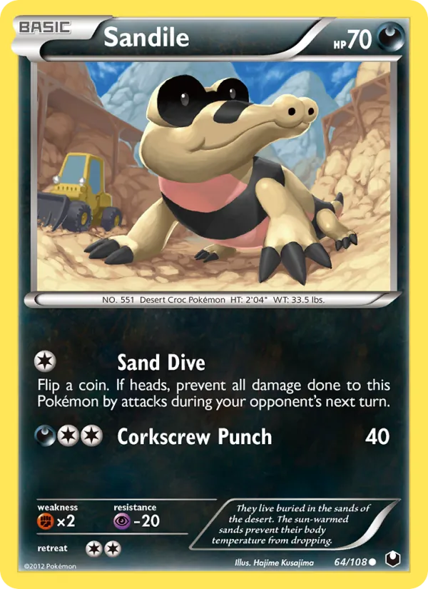 Sandile — Dark Explorers #64 (Pokémon TCG card)