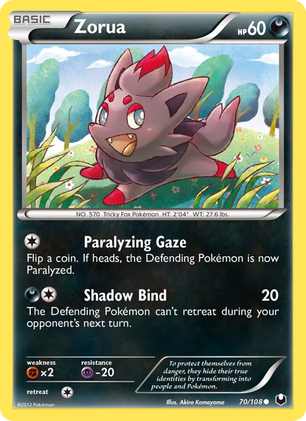 Zorua — Dark Explorers #70 (Pokémon TCG card)
