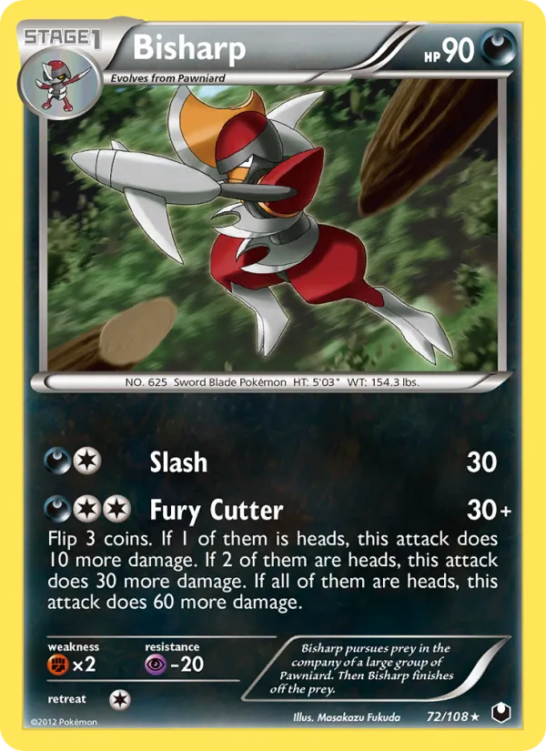 Bisharp — Dark Explorers #72 (Pokémon TCG card)