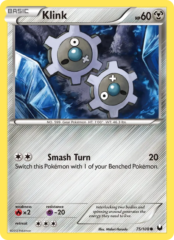 Klink — Dark Explorers #75 (Pokémon TCG card)