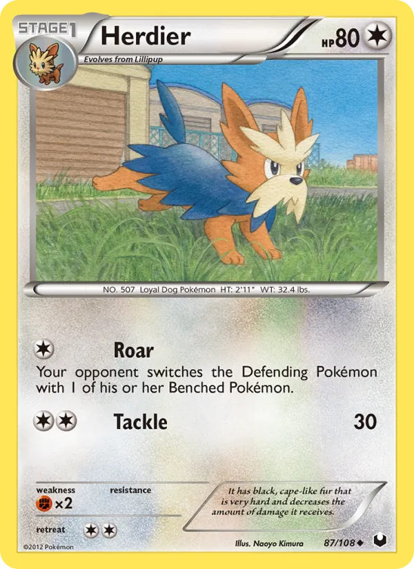 Herdier — Dark Explorers #87 (Pokémon TCG card)