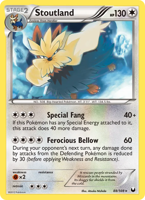Stoutland — Dark Explorers #88 (Pokémon TCG card)