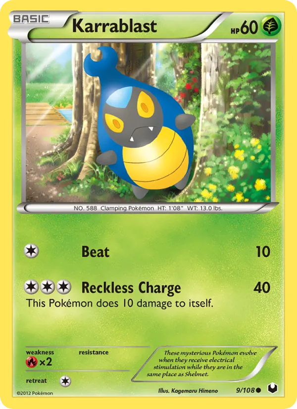 Karrablast — Dark Explorers #9 (Pokémon TCG card)