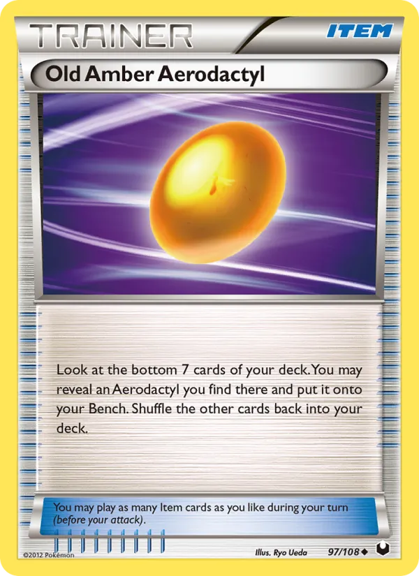 Old Amber Aerodactyl — Dark Explorers #97 (Pokémon TCG card)