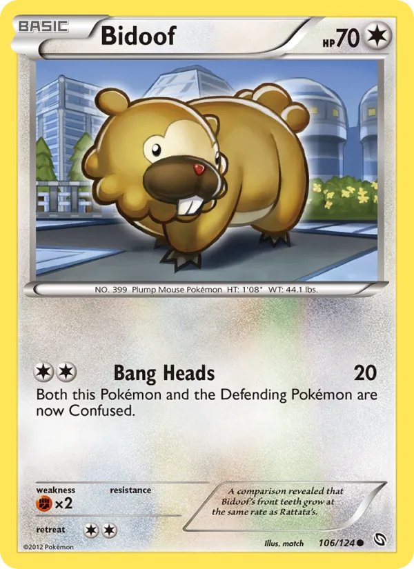 Bidoof — Dragons Exalted #106 (Pokémon TCG card)